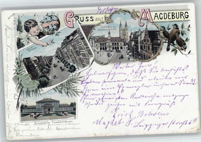 Magdeburg Kaiserstrasse Rathaus Gewächshäuser Joh