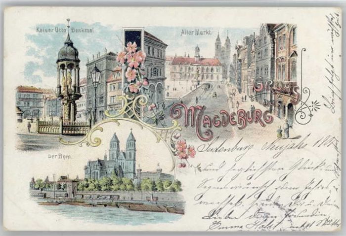 Magdeburg Kaiser Otto Denkmal Markt Dom
