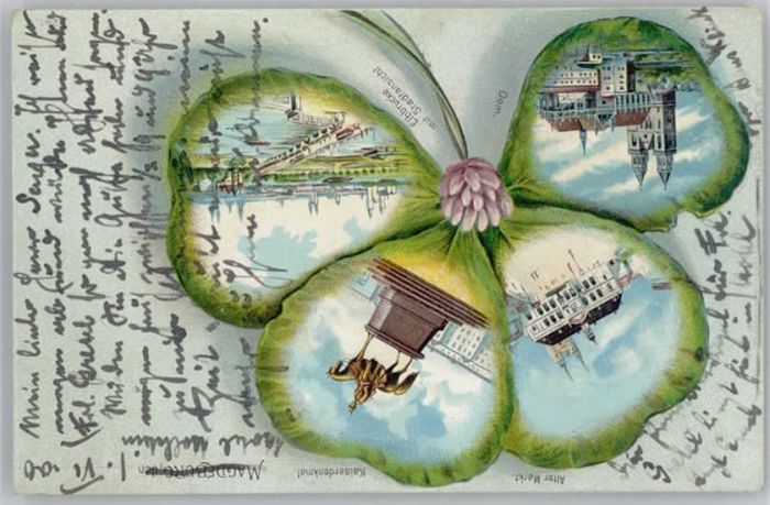 Magdeburg Kaiserdenkmal Markt Dom Elbbrücke Kleeb