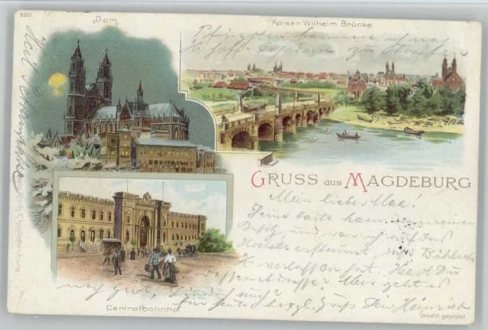 Magdeburg Dom Kaiser Wilhelm Brücke Hauptbahnhof