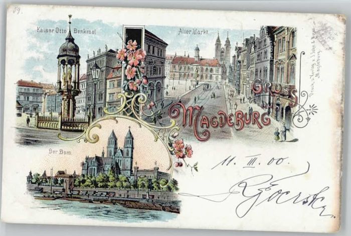 Magdeburg Kaiser Otto Denkmal Markt Dom