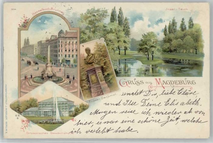 Magdeburg Hasselbachbrunnen Friesendenkmal Inselt