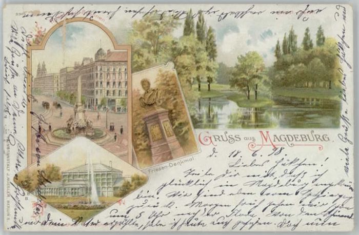 Magdeburg Hasselbachbrunnen Friesendenkmal Inselt