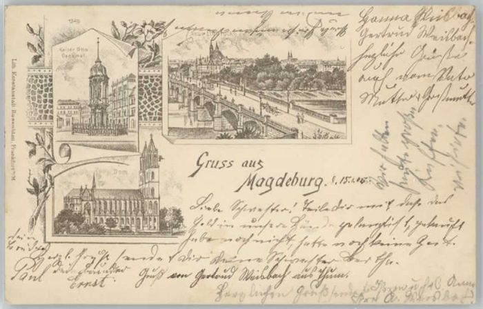 Magdeburg Kaiser Otto Denkmal Dom Elbbrücke