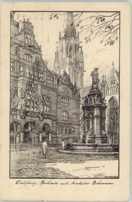 Duisburg Ruhr Duisburg Rathaus Merkator Brunnen