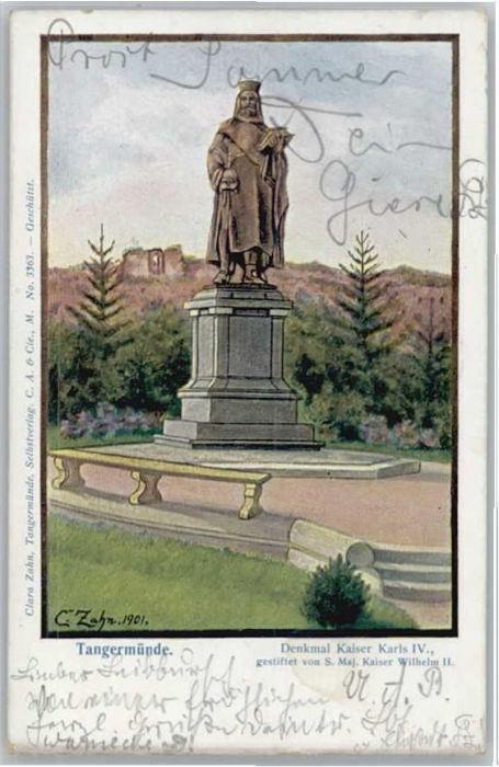 Tangermuende ünstler Clara Zahn Denkmal Kaiser Karls