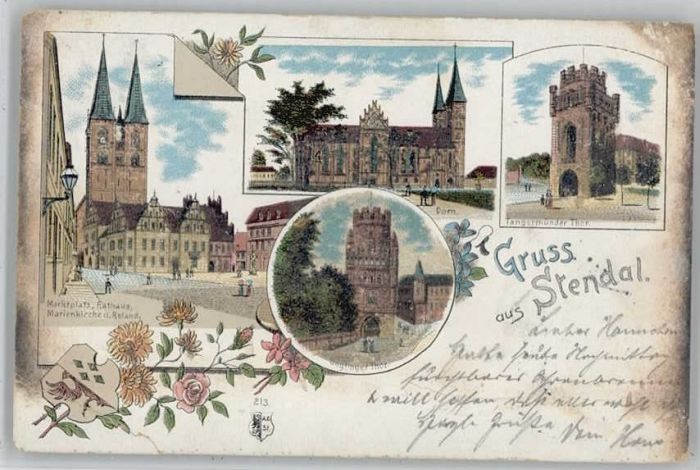 Stendal Marktplatz Rathaus Marienkirche Roland