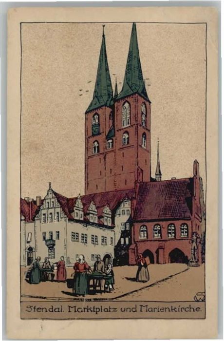 Stendal Marktplatz Marienkirche