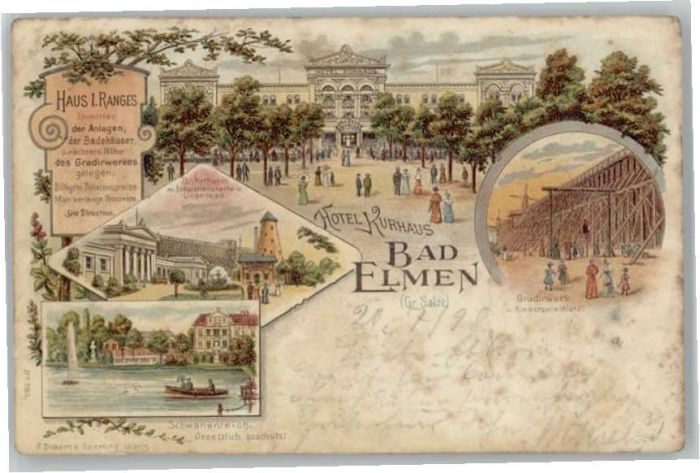 Bad Salzelmen Hotel Kurhaus Bohrturm Schwanenteich Gr