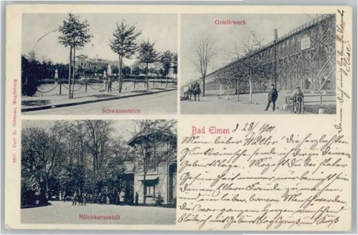 Bad Salzelmen Gradierwerk Schwanenteich Milchkuransta