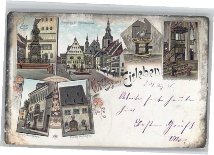 Eisleben Luther Denkmal  Luther Geburtshaus und