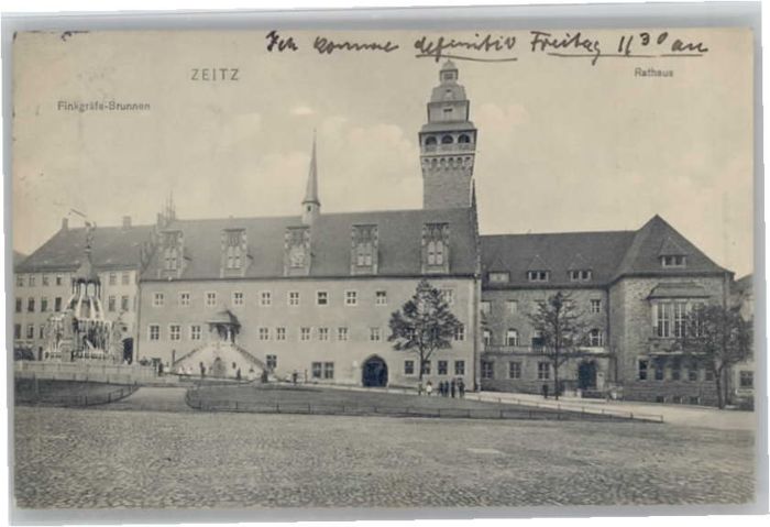 ZEITZ Sachsen-Anhalt Rathaus Finkgraefe-Brunnen