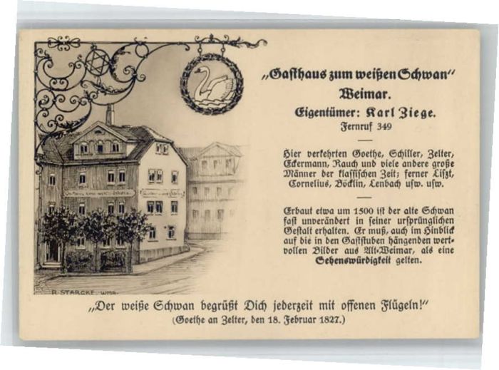 Weimar Thueringen Weimar Gasthaus zum weissen Schwan Küns