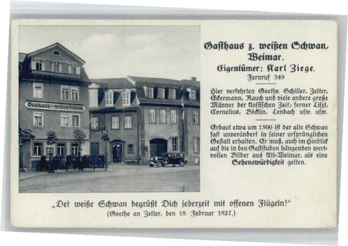 Weimar Thueringen Weimar Gasthaus zum weissen Schwan