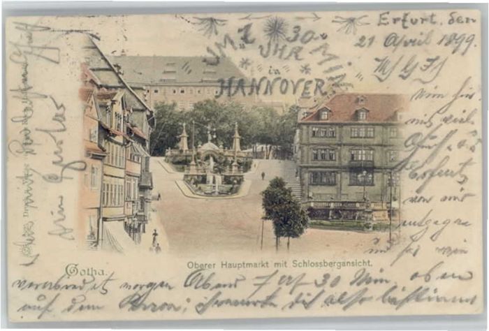 Gotha Thueringen Gotha Schlossberg Hauptmarkt