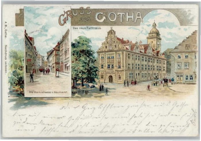 Gotha Thueringen Gotha Rathaus Marktstrasse