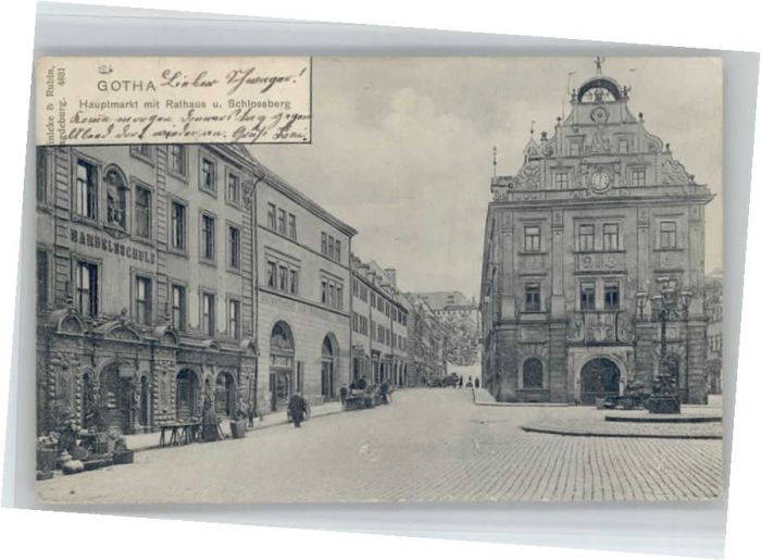 Gotha Thueringen Gotha Schlossberg Rathaus Hauptmarkt