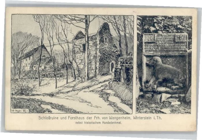 Winterstein Emsetal Schlossruine Forsthaus Künstler Vogel