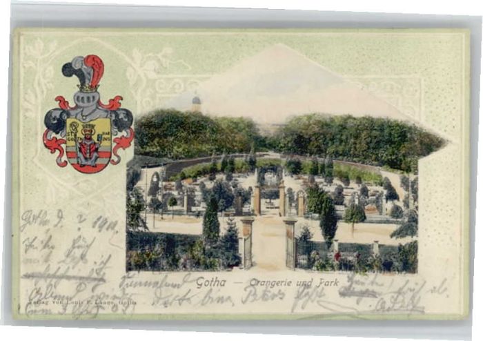 Gotha Thueringen Gotha Wappen Prägedruck Orangerie Park