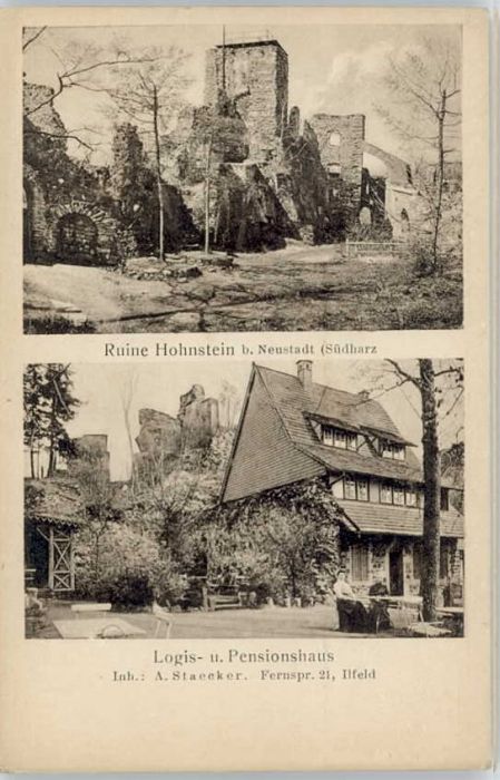 Neustadt Harz Pension A. Staecker Ruine Hohnstein