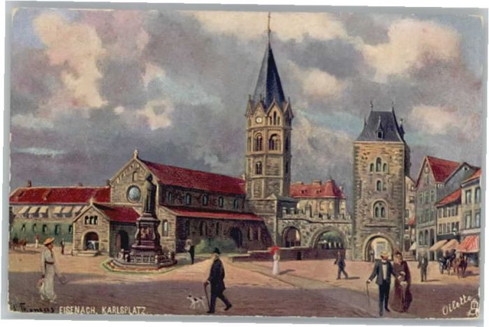Eisenach Thueringen arlsplatz Künstler P. Thomas *