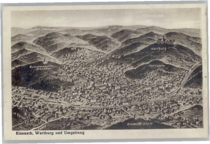 Eisenach Thueringen artburg Bismarck-Säule Metilstein *