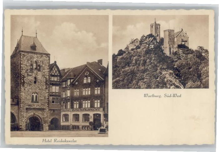 Wartburg Burg EISENACH Hotel Reichskanzler