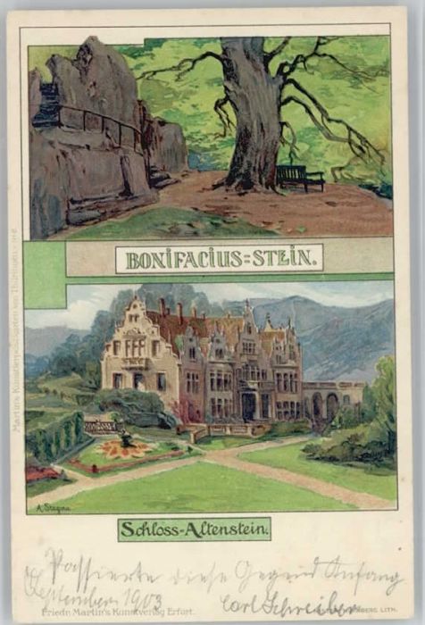 Altenstein Bad Liebenstein Schloss Altenstein Bonifacius-Stein Kün