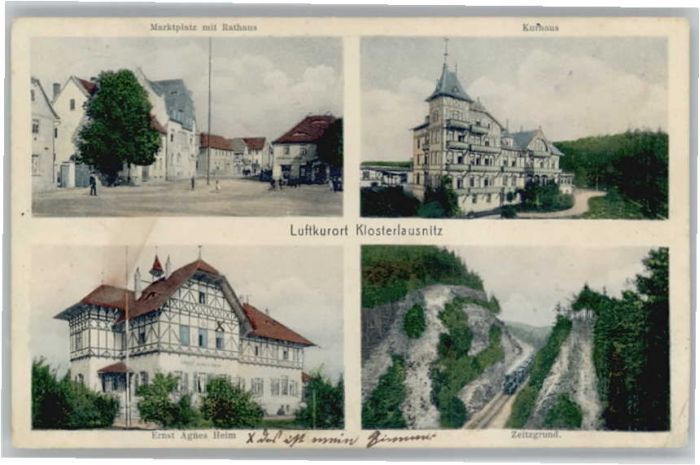 Bad Klosterlausnitz Marktplatz Rathaus Kurhaus Ernst Agnes-