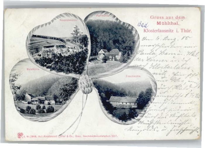 Bad Klosterlausnitz Mühltal Kleeblatt Pfarrmühle Naupoldsmü