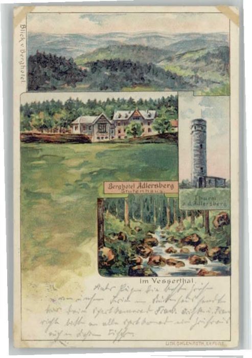 Schmiedefeld Rennsteig Adlersberg Turm Vessertal Hotel Stutenh