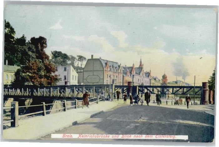 Greiz Thueringen Greiz Elstersteig Heinrichsbrücke