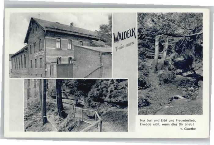 Waldeck Stadtroda Vers Goethe Gastwirtschaft zum alten Sc