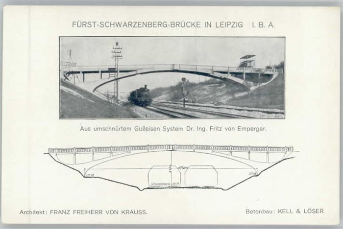 Leipzig Fürst-Schwarzenberg-Brücke Gusseisen-Sy