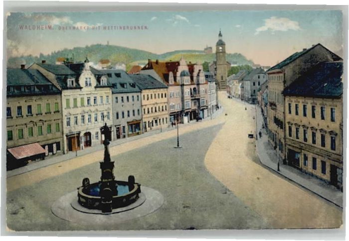 Waldheim Sachsen Wettinbrunnen Obermarkt