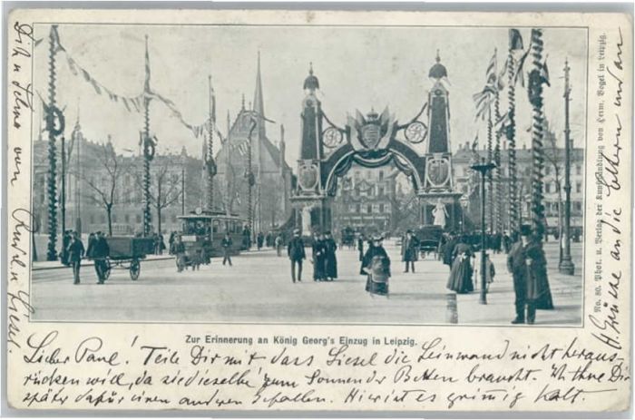 Leipzig Erinnerungskarte König Georg