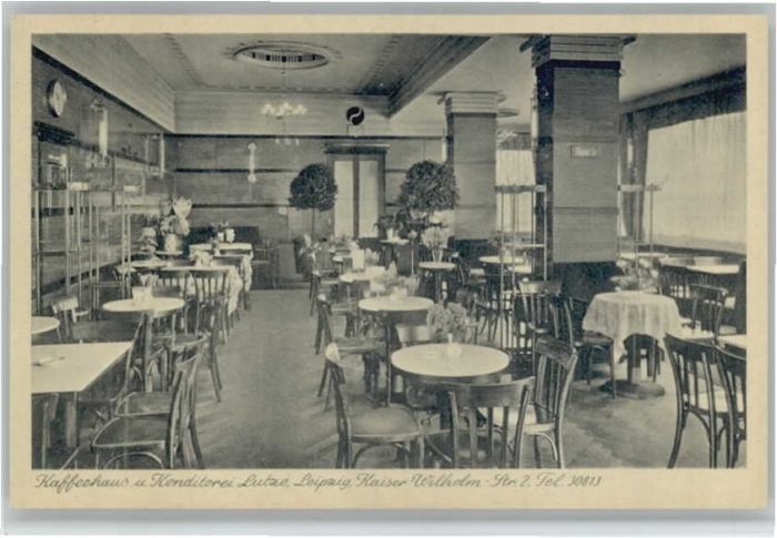 LEIPZIG Sachsen Kaffeehaus Konditorei Lutze Kaiser-Wilhelm-Strasse 2