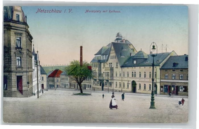 Netzschkau Marktplatz Rathaus