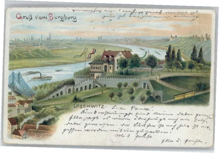 Dresden Loschwitz Burgberg Künstler Rob. Langbe
