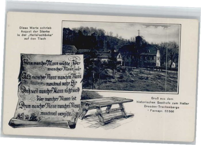 DRESDEN Elbe [Foto Paul Schulze] Gasthof zum Heller August der Starke