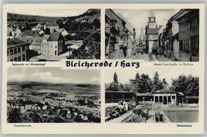 Bleicherode Maxim Gorki Strasse Rathaus Schwimmbad