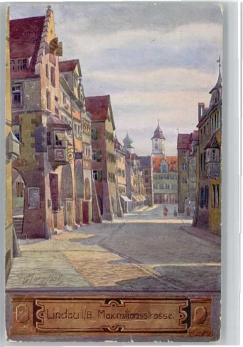 Lindau Bodensee Maximilianstrasse Künstler V. Marschall