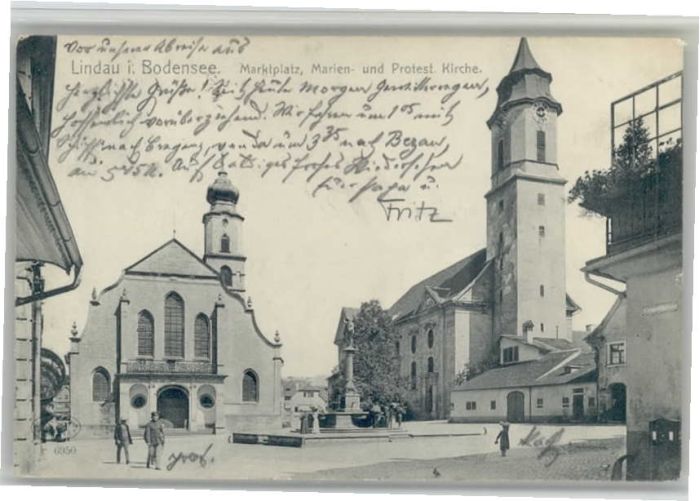 Lindau Bodensee Marktplatz Marienkirche