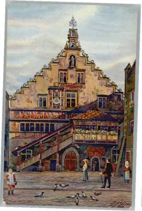 Lindau Bodensee Rathaus Künstler V. Marschall