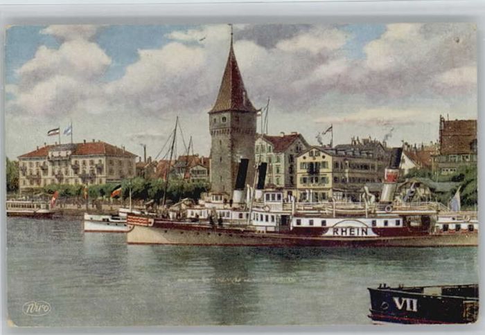 Lindau Bodensee Hafen Dampfer Rhein Leuchtturm