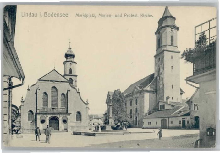 Lindau Bodensee Marktplatz Marienkirche