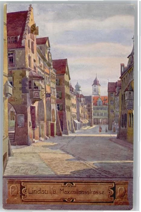 Lindau Bodensee Maximilianstrasse Künstler V. Marschall