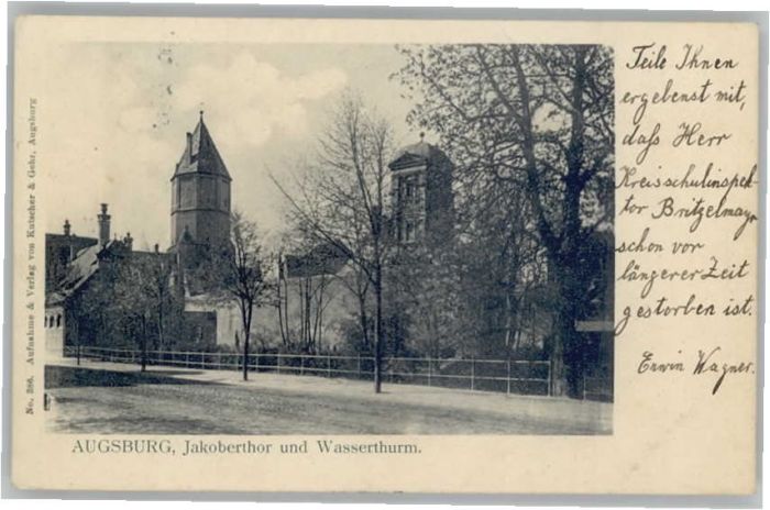 AUGSBURG  CITY Jakoberthor Wasserthurm