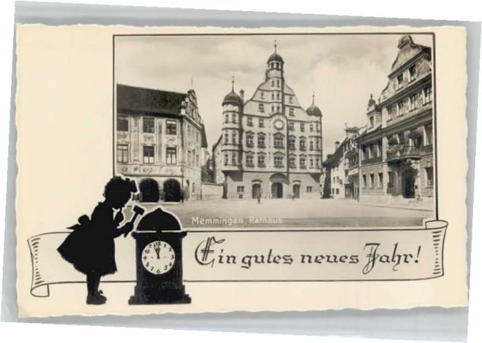 Memmingen Bayern Rathaus Neujahrsgruesse