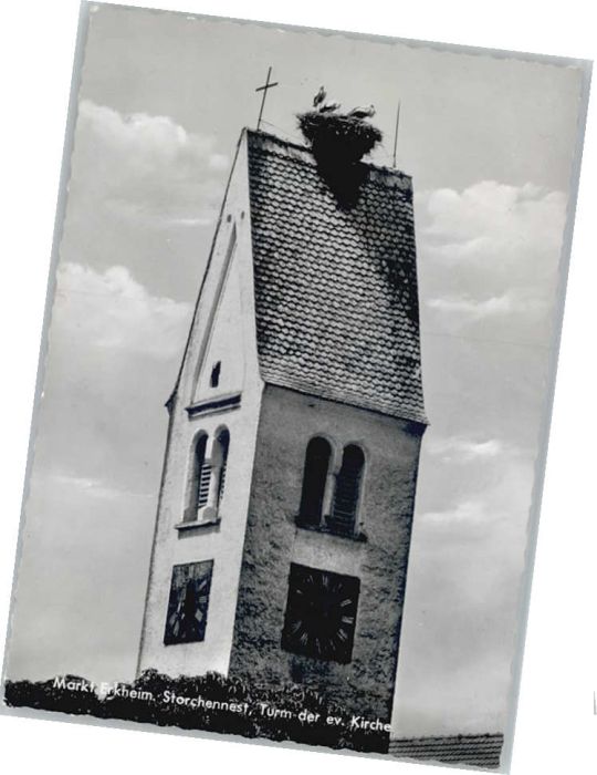 Erkheim Storchennest Kirchenturm